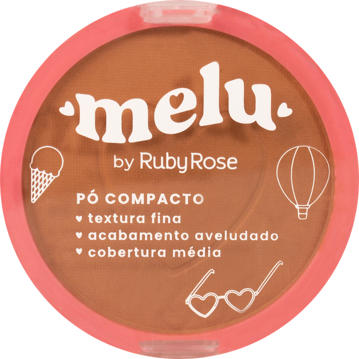 PÓ FACIAL COMPACTO MELU RR8535 ME120 RUBYROSE