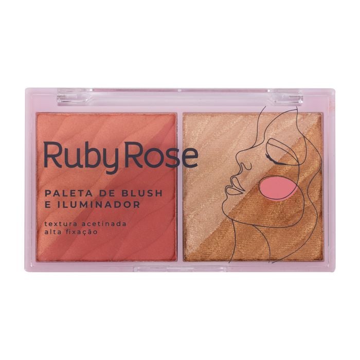 CX PALETA DE BLUSH E ILUMINADOR HB7533CX RUBYROSE