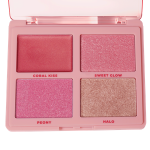 HBM1001-1 PALETA DE BLUSH E ILUMINADOR BLUSH SHINE ROSE GOLD RUBY ROSE