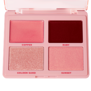 HBM1001-2 PALETA DE BLUSH E ILUMINADOR BLUSH SHINE BERRY BRONZE RUBY ROSE