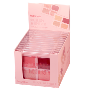 CX- HBM1001G2 PALETA DE BLUSH E ILUMINADOR BLUSH SHINE BERRY BRONZE RUBY ROSE