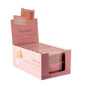 BX PALETA DE BLUSH E ILUMINADOR FLASH CHEEKS HBM1000 RUBY ROSE
