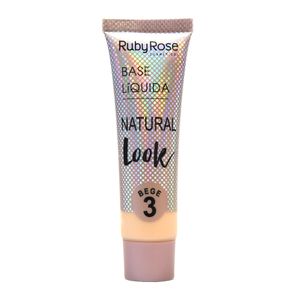 BASE LIQUIDA NATURAL LOOK - HB8051B3 - BEGE 3 - RUBYROSE