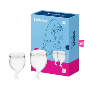 Feel Secure coletor menstrual com 2 copinhos transparente 