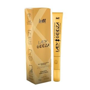 Lady Gooza excitante feminino com ponta vibratória e sabor de tutti frutti 15ml