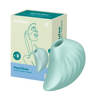 Satisfyer Pearl Diver vibrador com ondas de pressão Verde