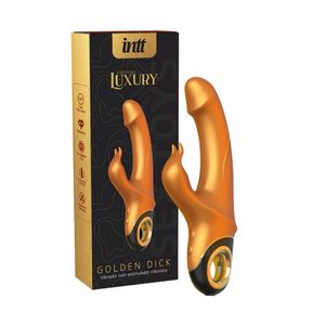 Golden Dick vibrador clitoriano e vaginal, recarregável dourado e preto 