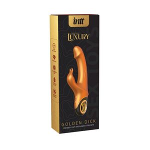 Golden Dick vibrador clitoriano e vaginal, recarregável dourado e preto 