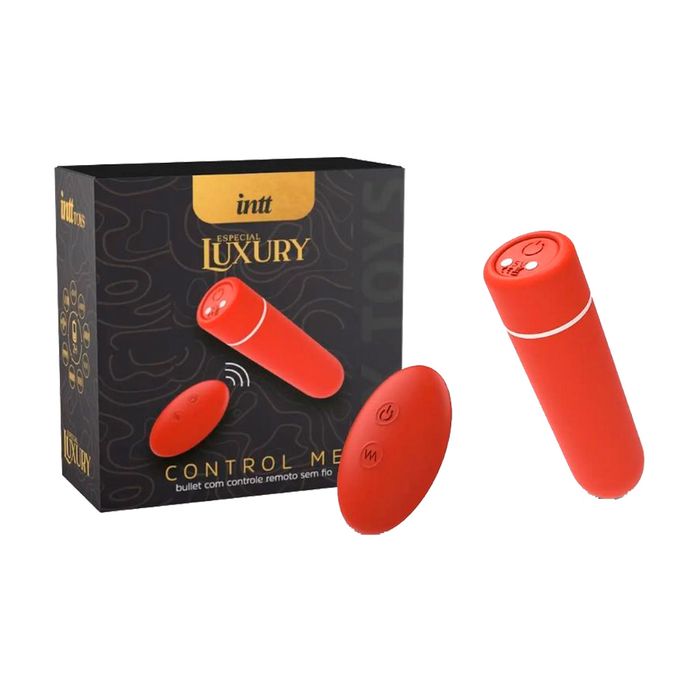 Control me intt luxury vermelho bullet recarregável com 9 intensidades e controle remoto sem fio