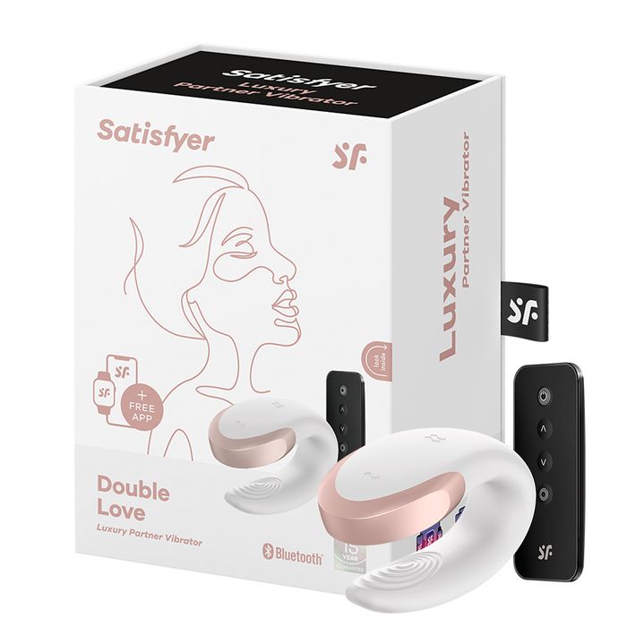 Satisfyer Double Love vibrador de casal com controle remoto e APP Branco