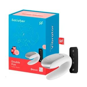 Satisfyer Double Fun vibrador para casal com controle remoto e APP branco