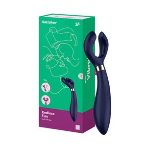 Satisfyer Endless Fun vibrador multifuncional mais de 50 posições azul