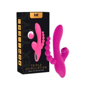 Triple Stimulation Roxo vibrador com tripla estimulação intt 