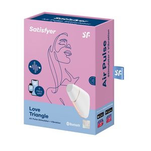 Satisfyer love triangle com ondas de pressão e APP branco 