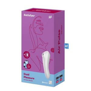 Satisfyer dual pleasure  vibrador com ondas de pressão e APP branco