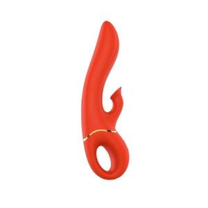 Tornado vermelho intt luxury vibrador 2 em 1 com sugador de clitóris e parte penetrável