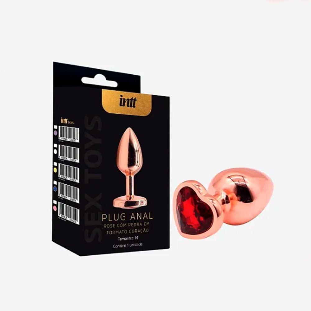 Plug Anal Rose Intt Tamanho m com Base de Corao