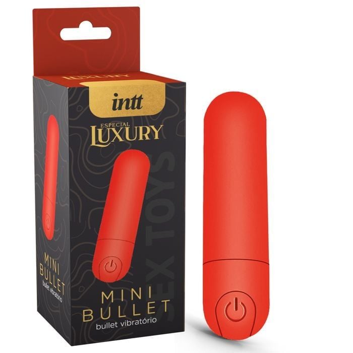 Mini bullet recarregável com 10 modos de vibração vermelho 
