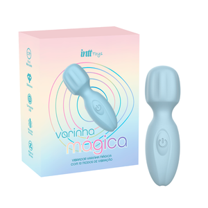Massageador Intt Wellness Azul com 10 Modos de Vibração e Toque Aveludado