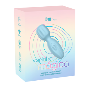 Massageador Intt Wellness Azul com 10 Modos de Vibração e Toque Aveludado