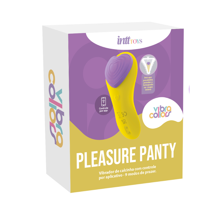 Vibrador Massageador de Calcinha - 9 Vibrações + Controle Remoto - Pleasure Panty - Amarelo