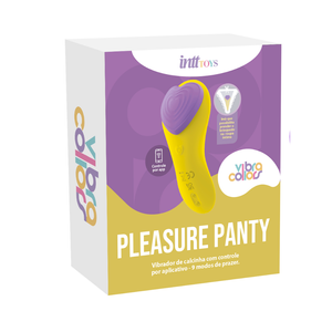 Vibrador Massageador de Calcinha - 9 Vibrações + Controle Remoto - Pleasure Panty - Amarelo