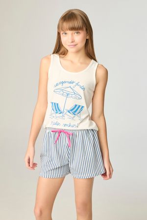 Pijama Infantil Feminino 100% Algodão Família