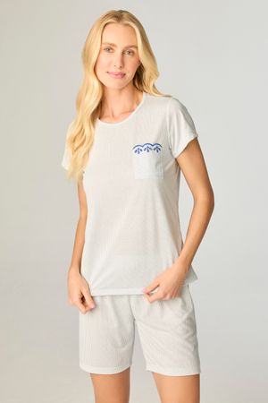 Pijama Feminino Bermuda Com Regata Listrada Confort
