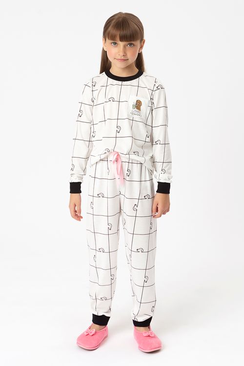 Pijama Infantil Quadriculado Dog