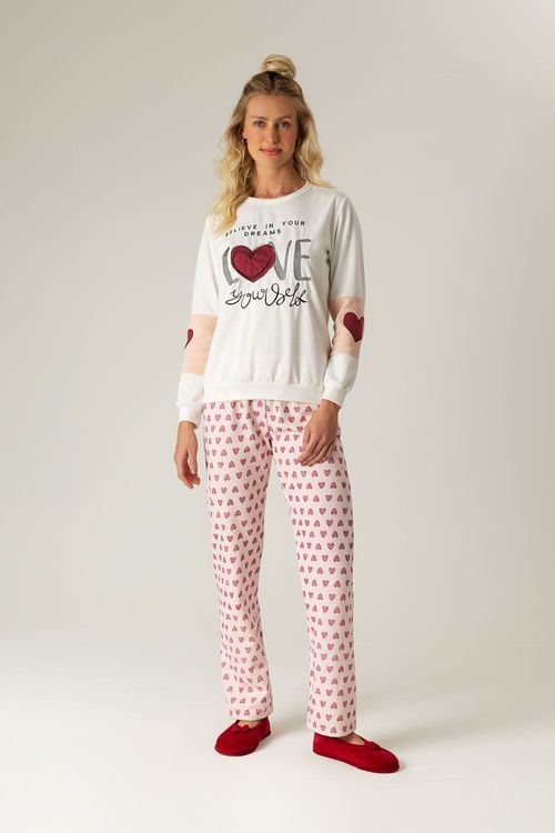 Pijama Feminino Coração