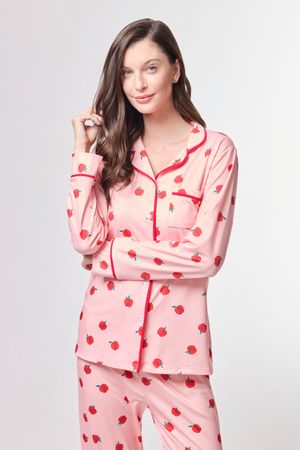 Pijama Feminino Americano Inverno Maçã
