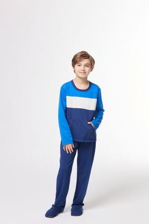 Pijama Infantil Masculino Moletinho Azul