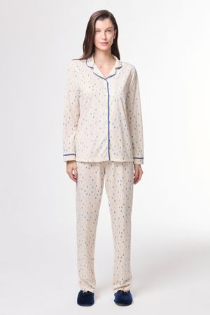 Pijama Feminino Americano Inverno Viscolycra Poá