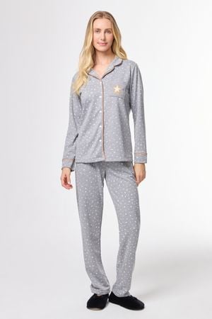 Pijama Feminino Americano Moletinho Estrela