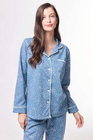 Pijama Feminino Americano Moletinho Poá