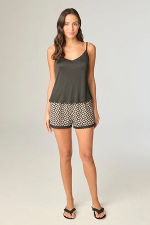 Pijama Feminino Short Doll Liganete Estampado