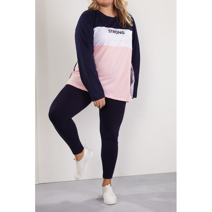 Pijama Longo Com Legging Plus Size