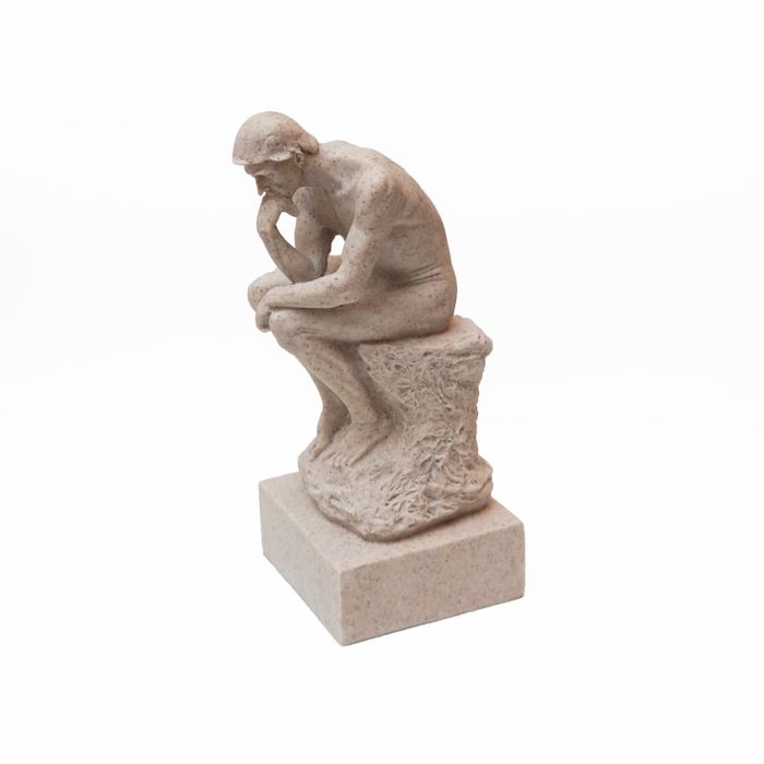 Escultura Pó De Pedra Homem Pensando 12x14x29,5cm 