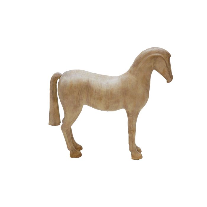 Escultura Cavalo Em Poliresina 35x36x10cm 