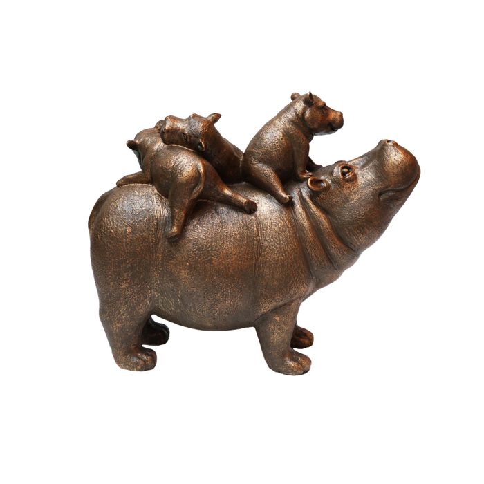 Estatueta Hipopotamo  Bronze 27,2x11,5x0,22cm(lxaxp) 