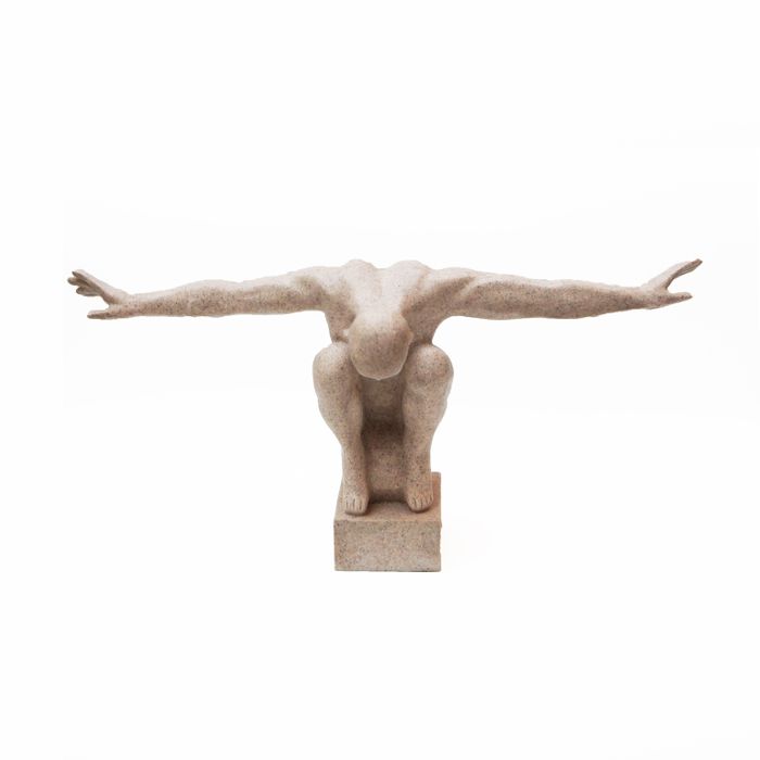 Escultura Pó De Pedra Homem 12x14x29,5cm 