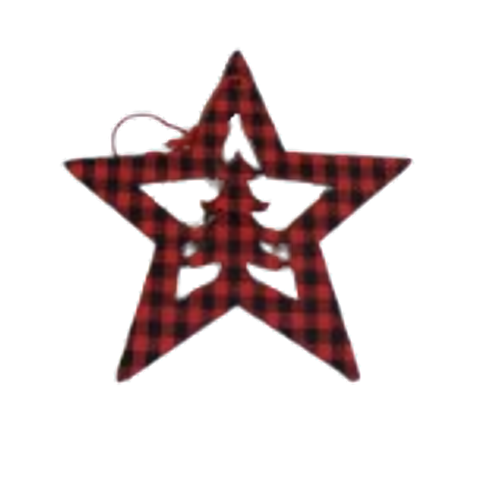 Enfeite De Natal Estrela Xadrez 