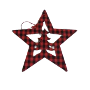 Enfeite De Natal Estrela Xadrez 
