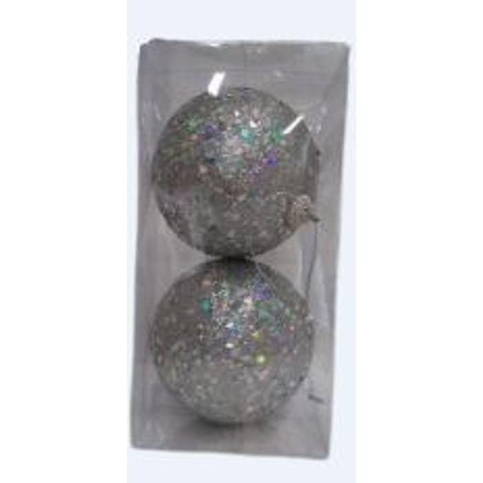 Bola Prata 10cm - Jg C/02 Peças