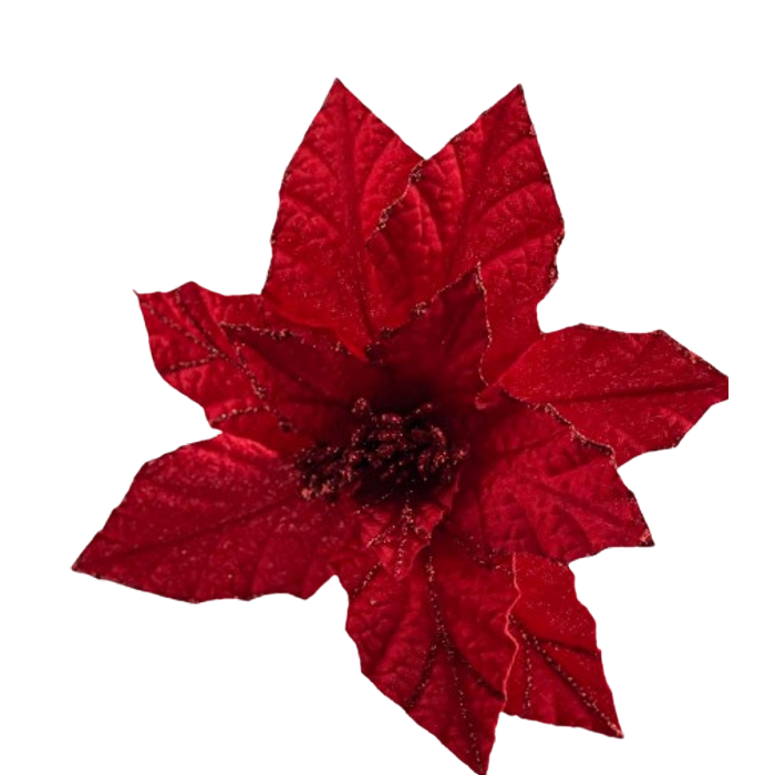 Bico De Papagaio Vermelho Aveludado Com Gliter Grande