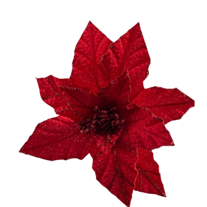 Bico De Papagaio Vermelho Aveludado Com Gliter Grande