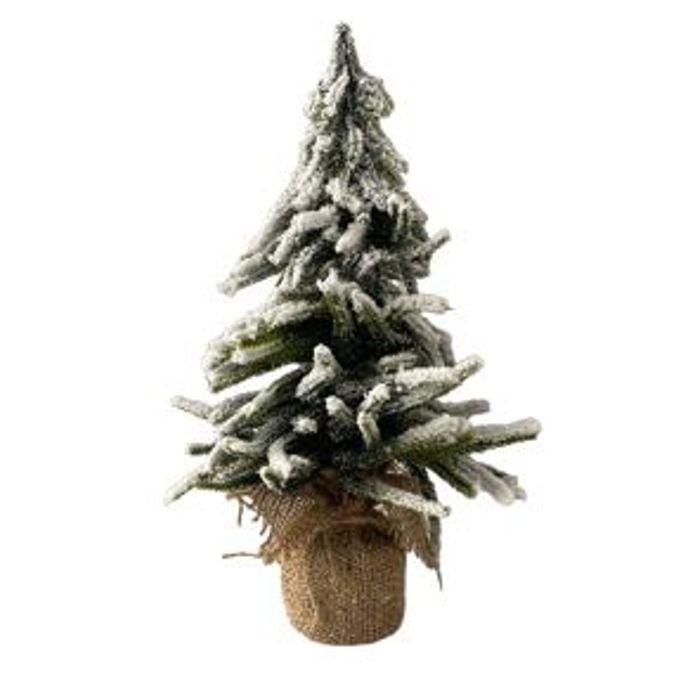 Mini Arvore Nevada Com Base De Juta 35cm