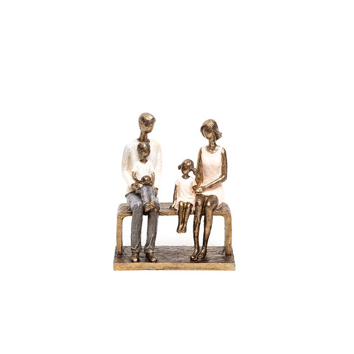 Estatueta Familia Decorativa 17,5x34x9cm
