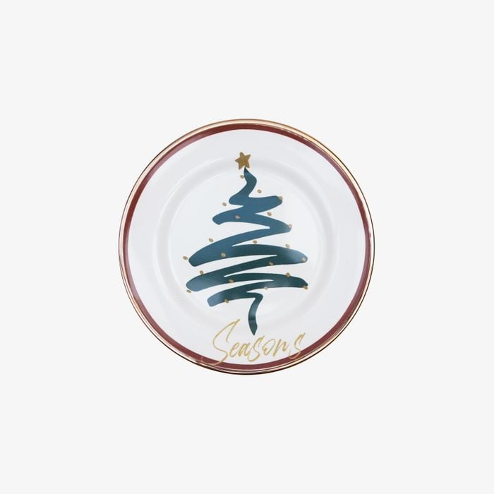 Prato De Sobremesa Seasons árvore Em Cerâmica - 19,5x1,8(lxa) - Natal 2022
