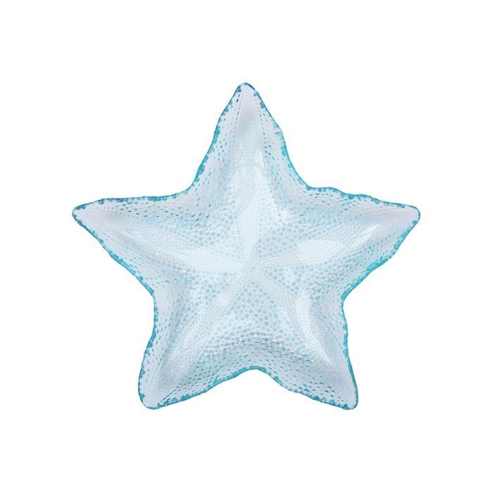 Prato Acrilico Formato Estrela Azul 31x31x10,5cm 